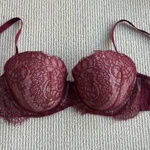 Victoria's Secret Dream Angels lined Demi 34DD red lace underwire Bra